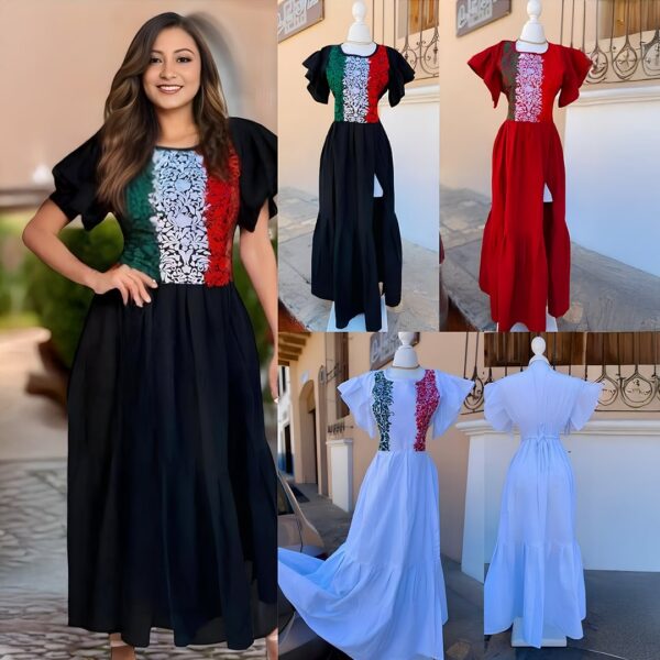 Vestido - Andrea Bordado Tricolor - Image 2