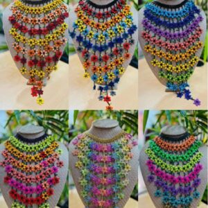 Acesorios - Set Collar de cuentas en cascada, Aretes & Pulceras