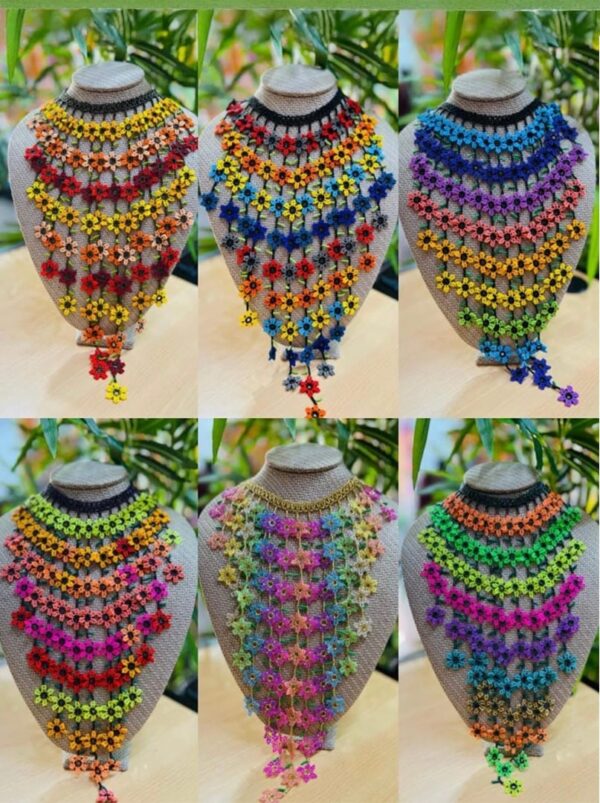 Acesorios - Set Collar de cuentas en cascada, Aretes & Pulceras